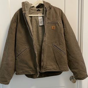 Carhartt Hooded Mens L Sherpa Lined Jacket